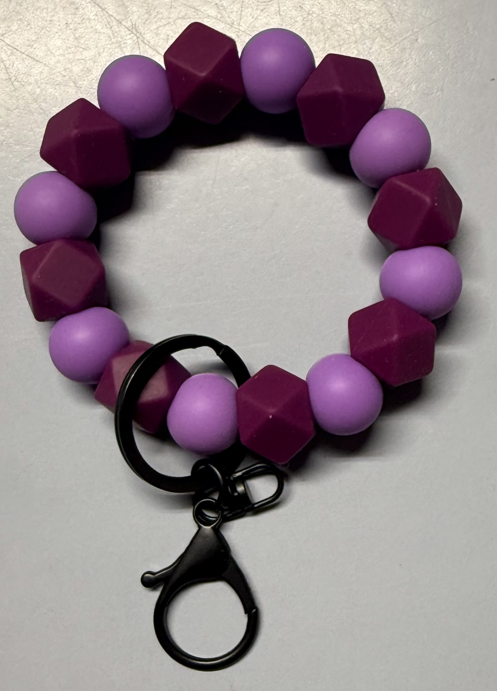Purple Beaded Keychain Fingerlet