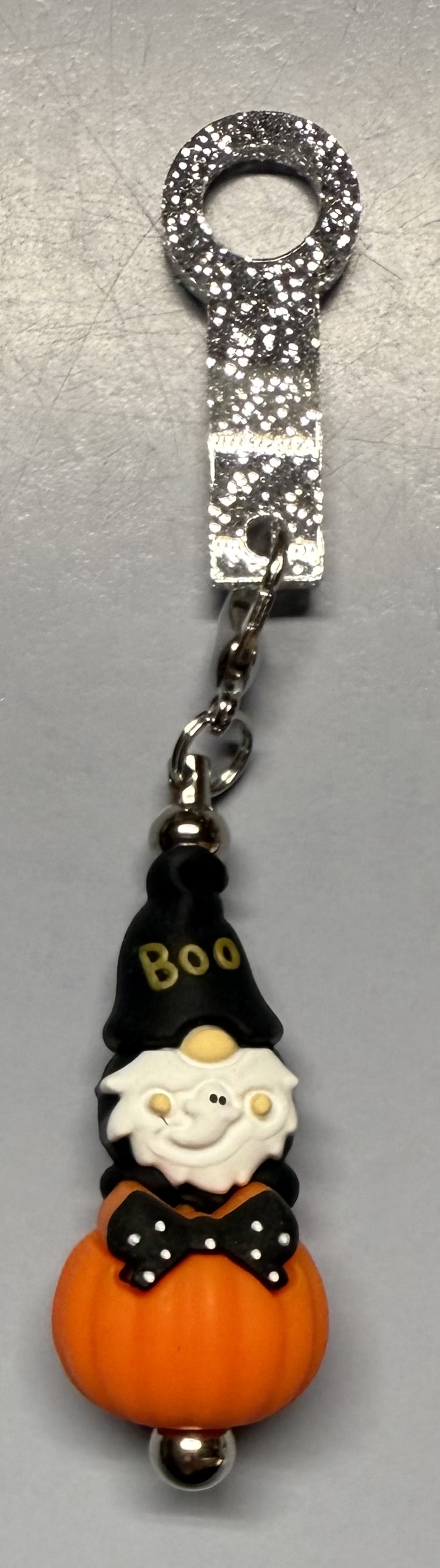 Halloween Pumpkin Gnome Straw Charm