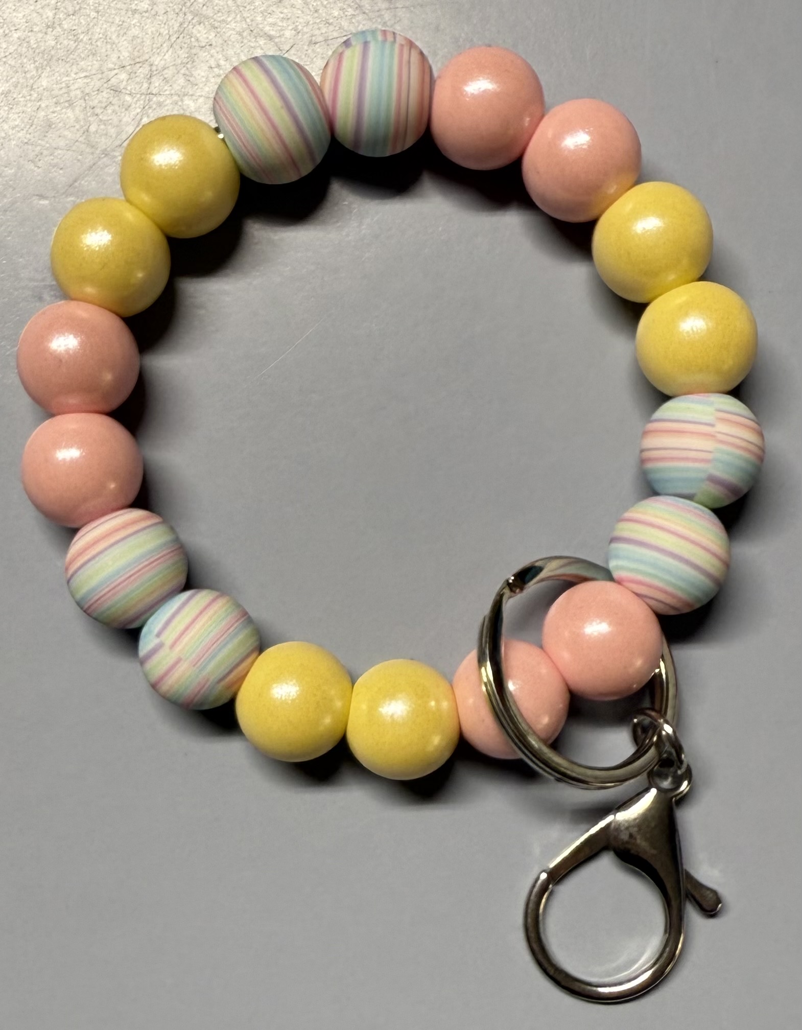 Pink and Yellow Wristlet