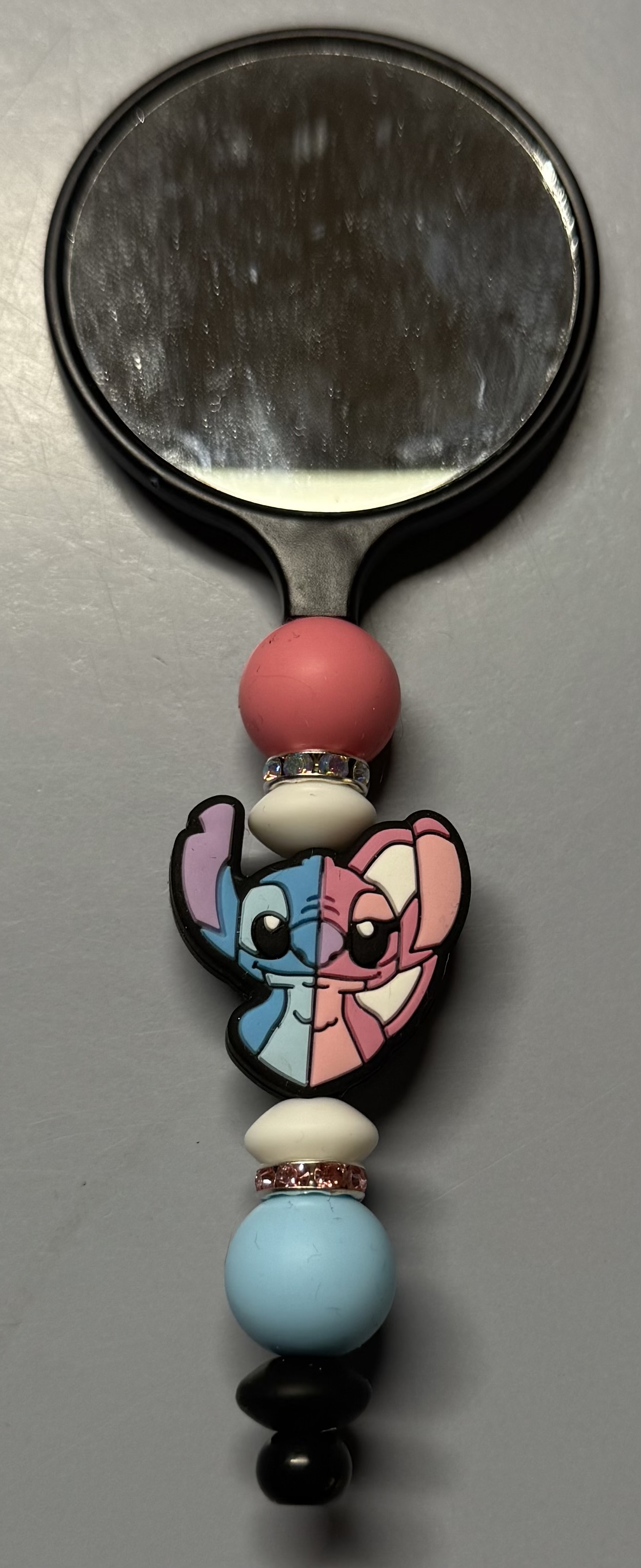 Handheld Mirror with Cartoon and Character Beads
