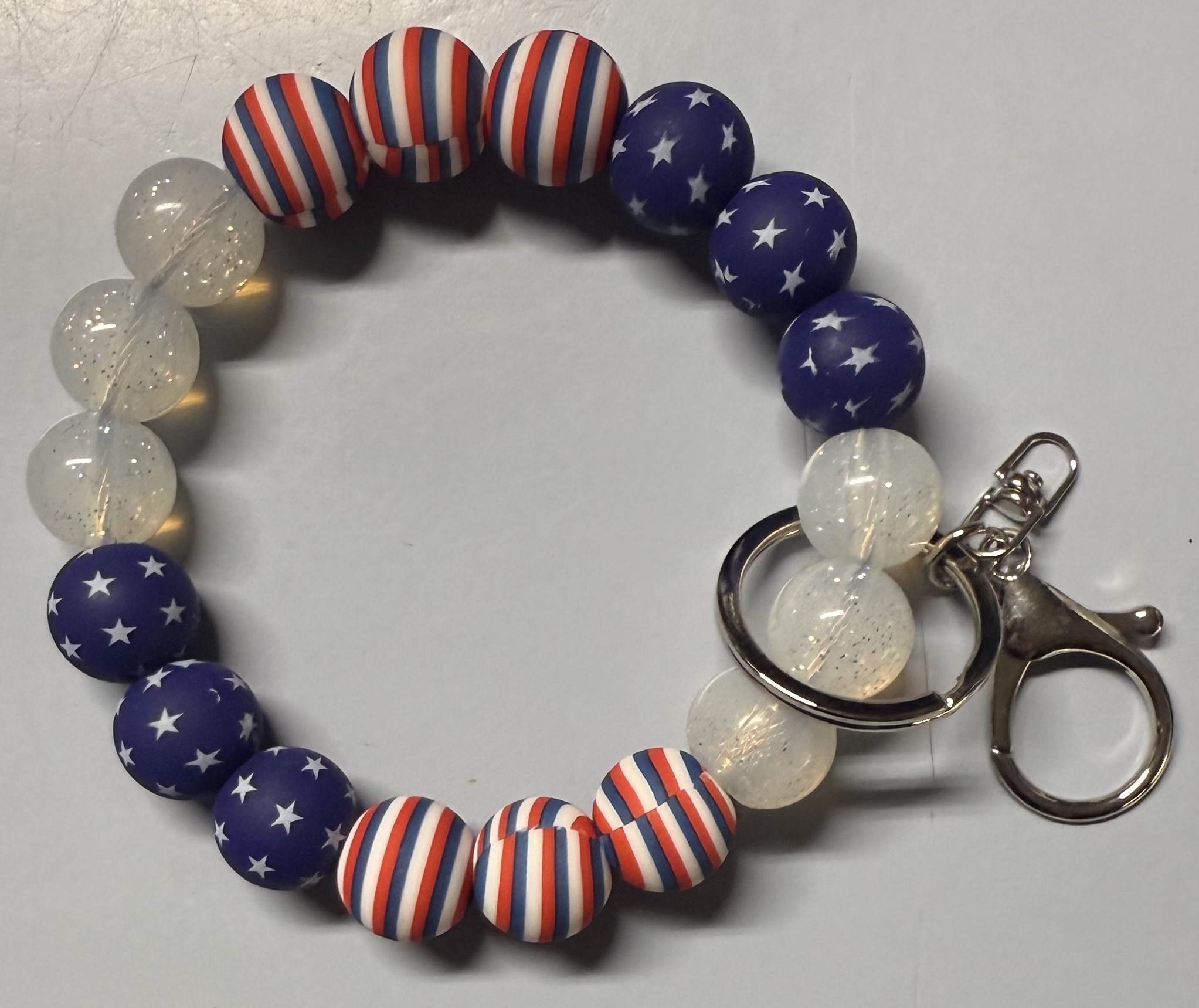 Patriotic Red White and Blue Wristlet