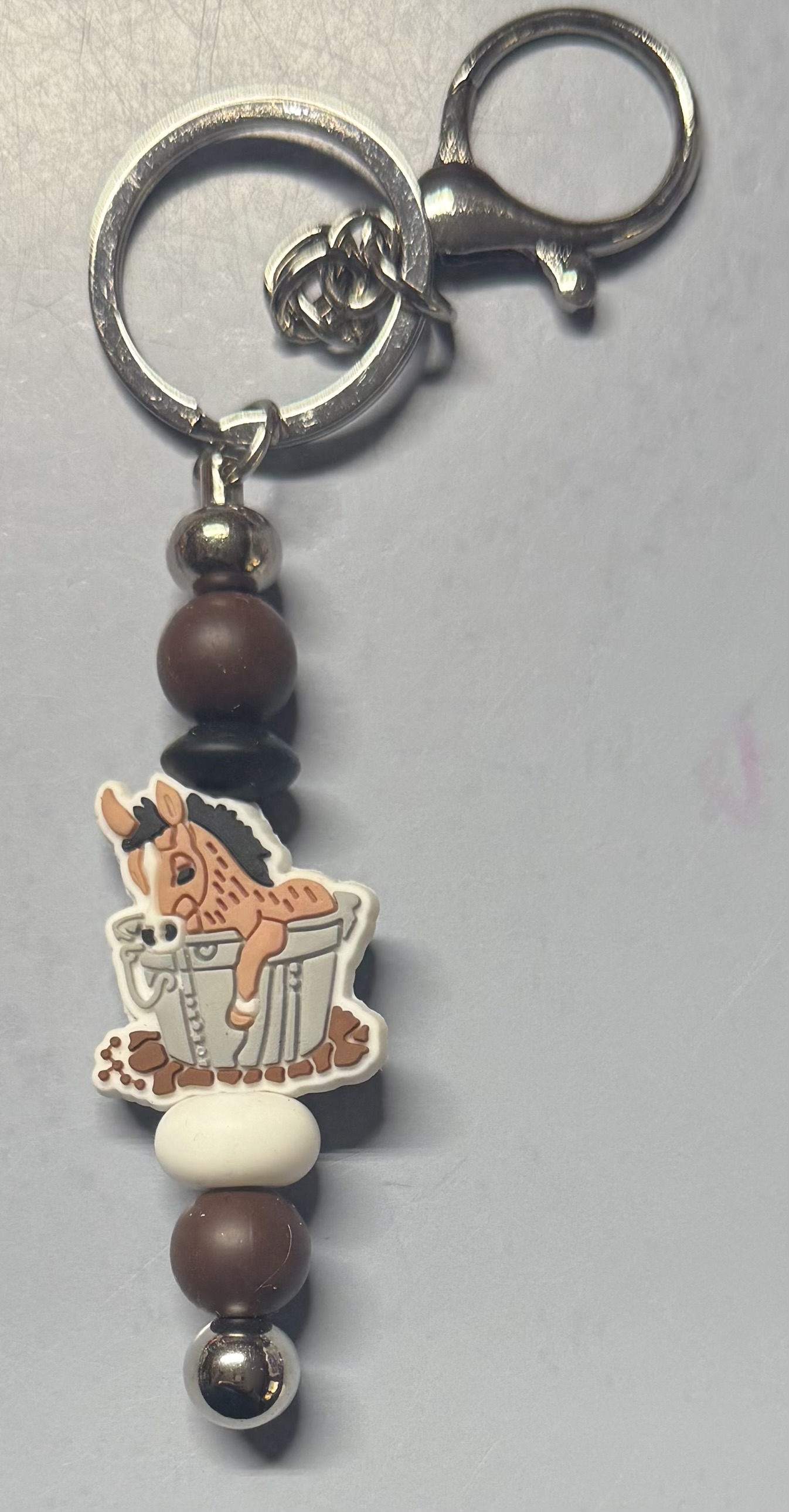 Horse in a Bucket Keychain