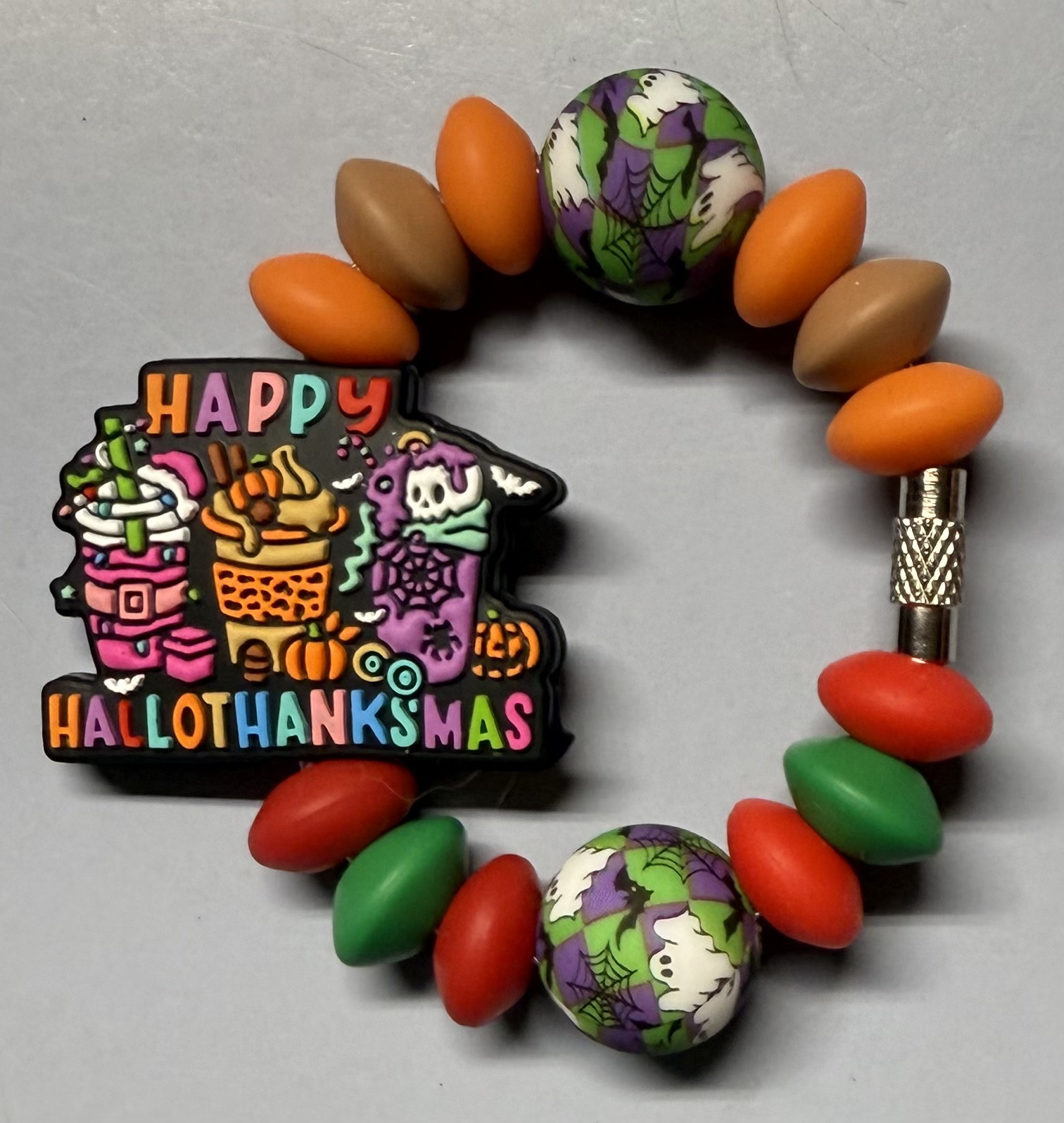 Happy HalloThanksMas Cup Charm