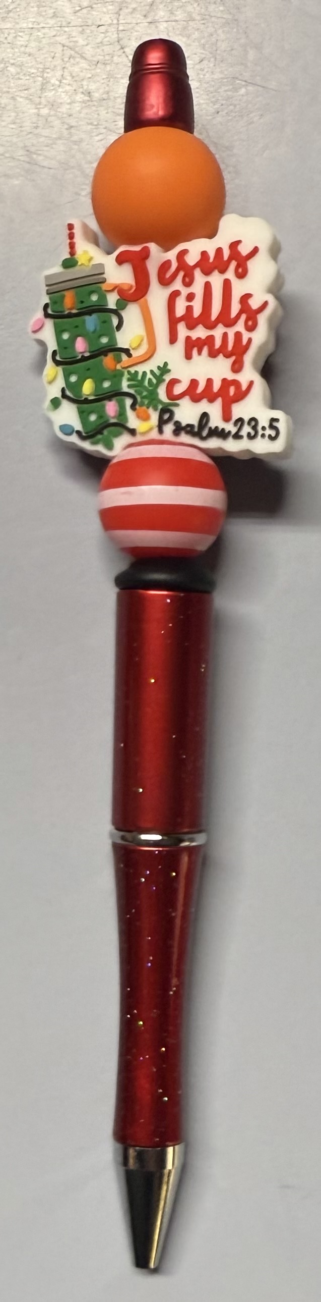 Red Glitter Inspirational Pen