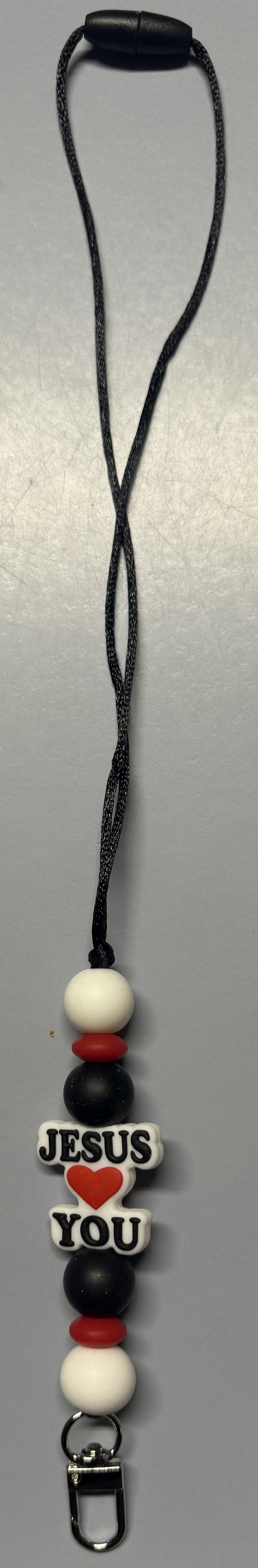 Jesus Loves You Beaded Car Charm