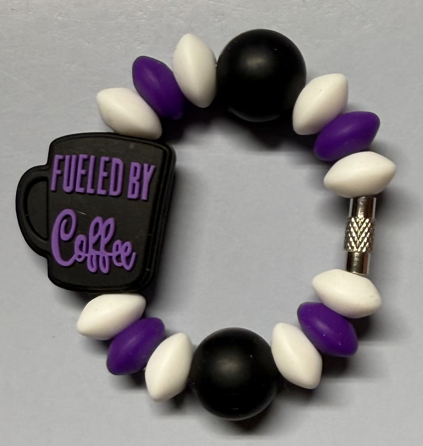 Fueled by Coffee Beaded Cup Charm