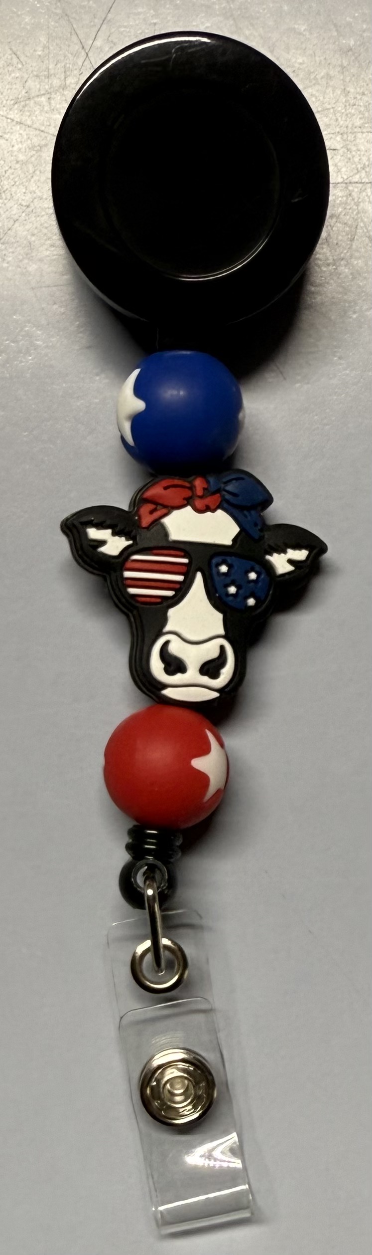Patriotic Cow Badge Reel