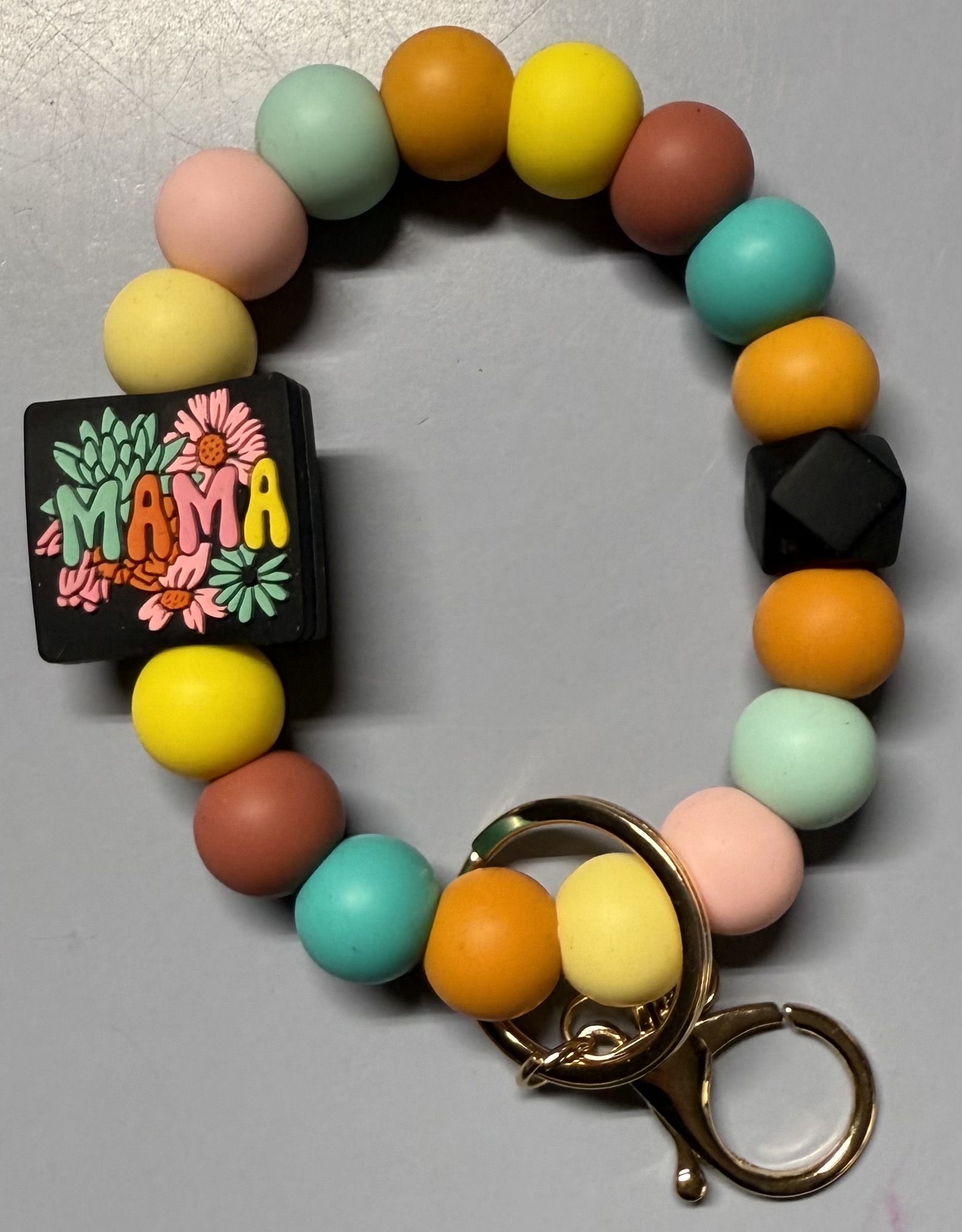 Mama Beaded Keychain Wristlet