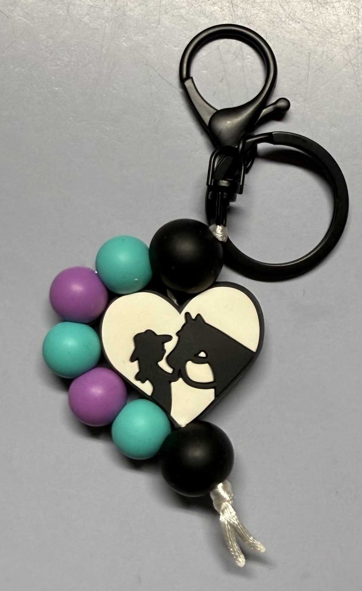 Horse and Girl Heart Keychain