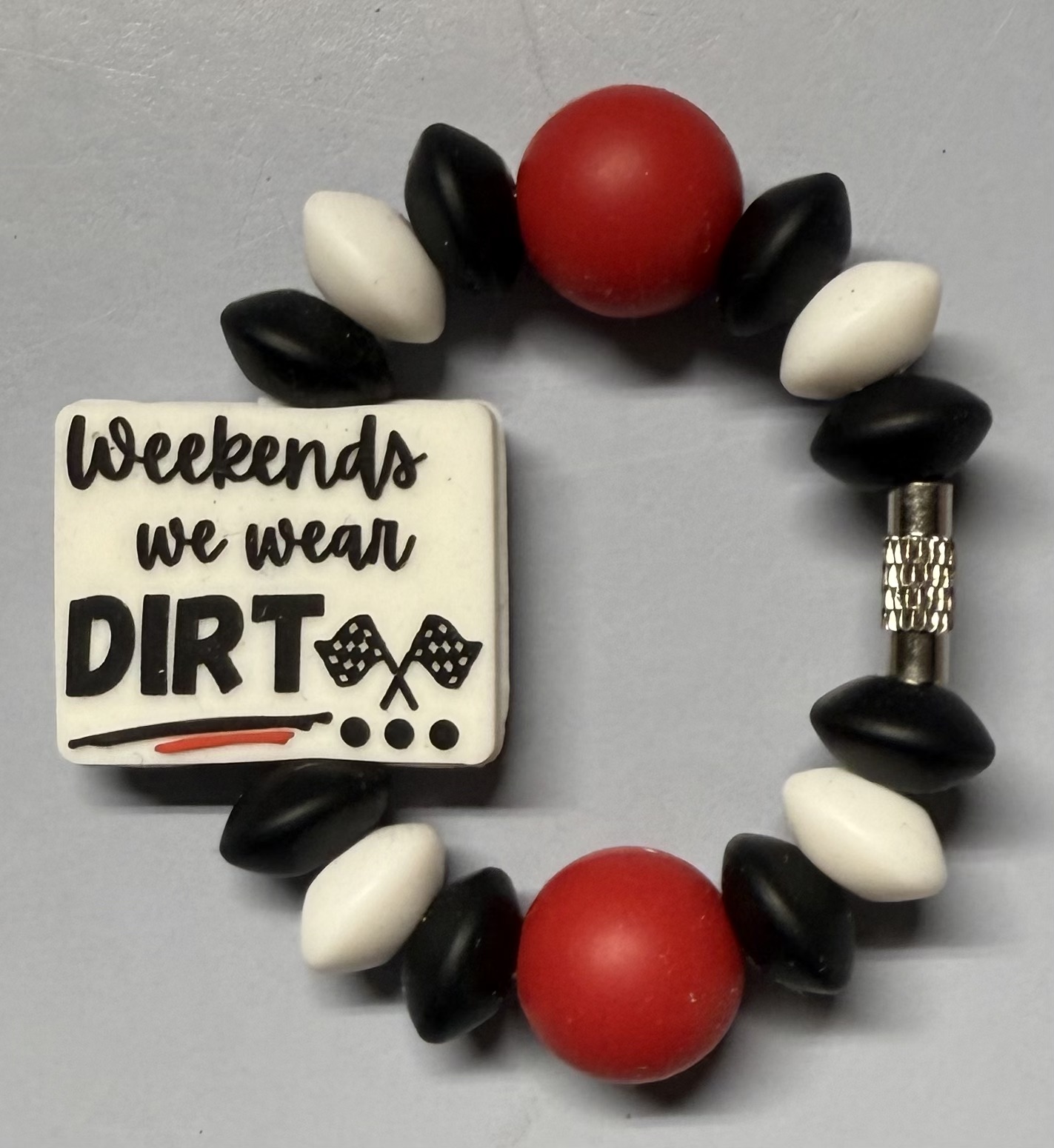 Weekends We Wear Dirt Beaded Cup Charm