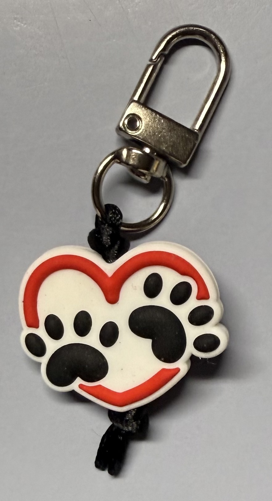 Heart Paw Print Zipper Pull