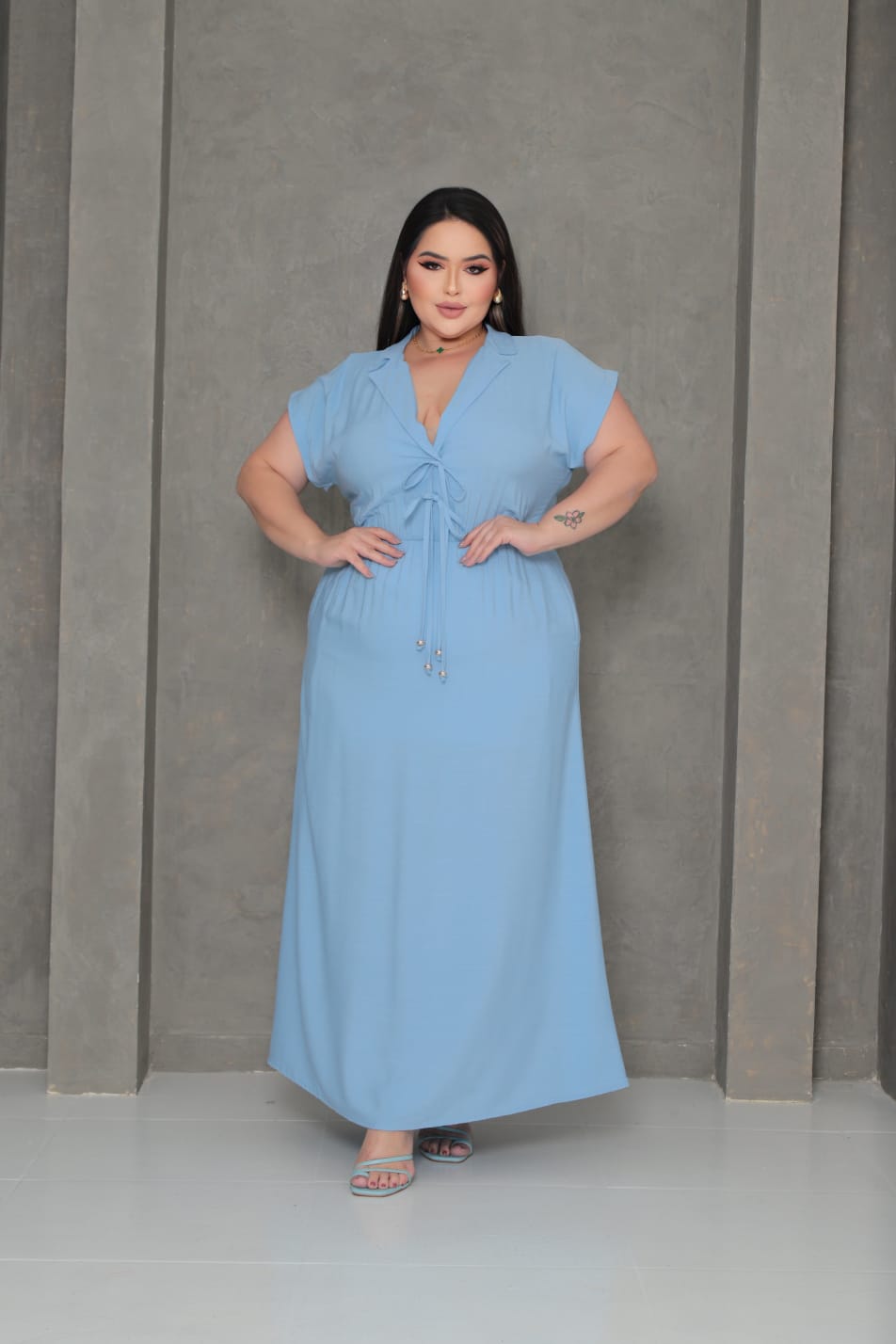 Vestido longo azul