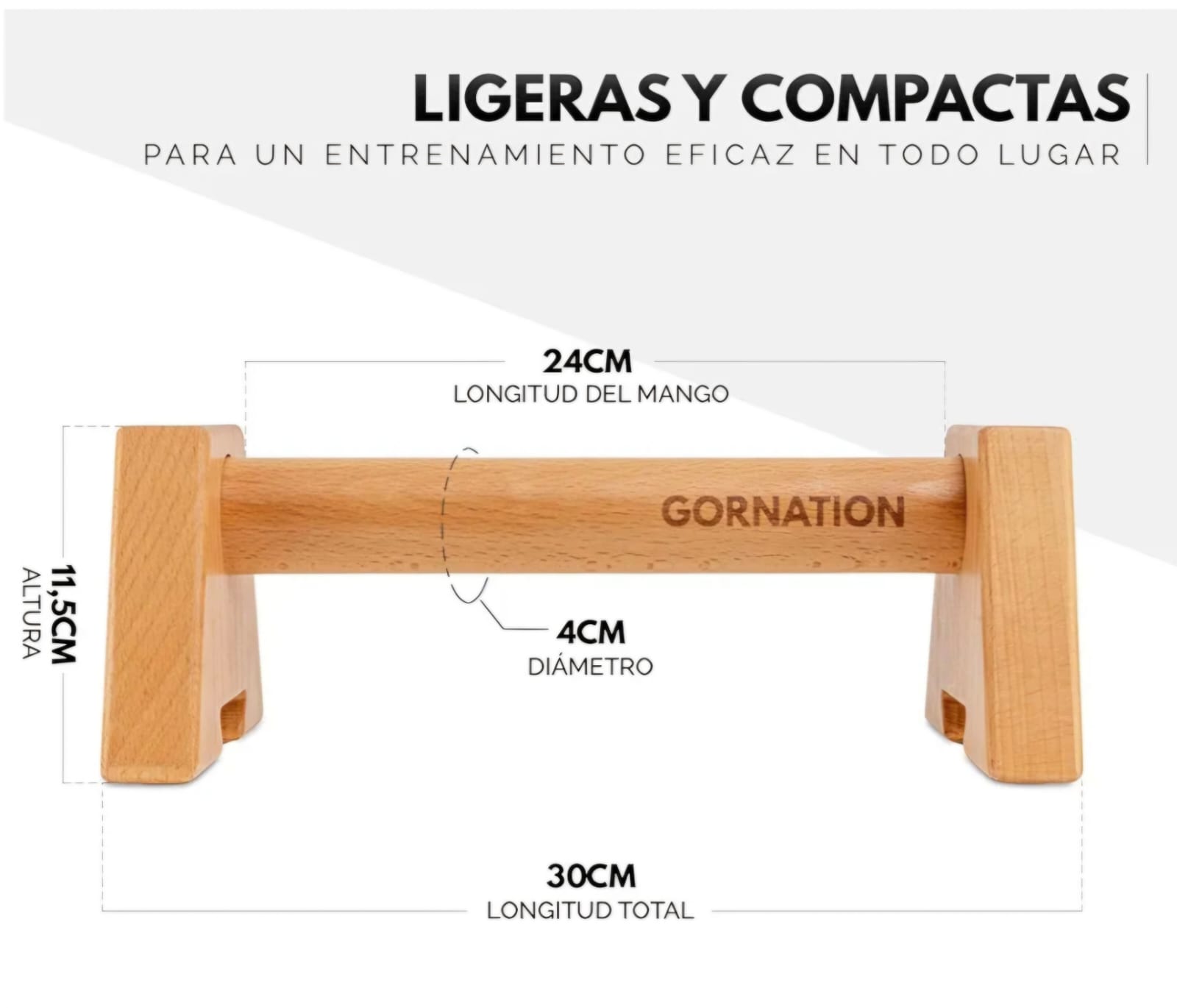 Barras paralelas de madera para calistenia