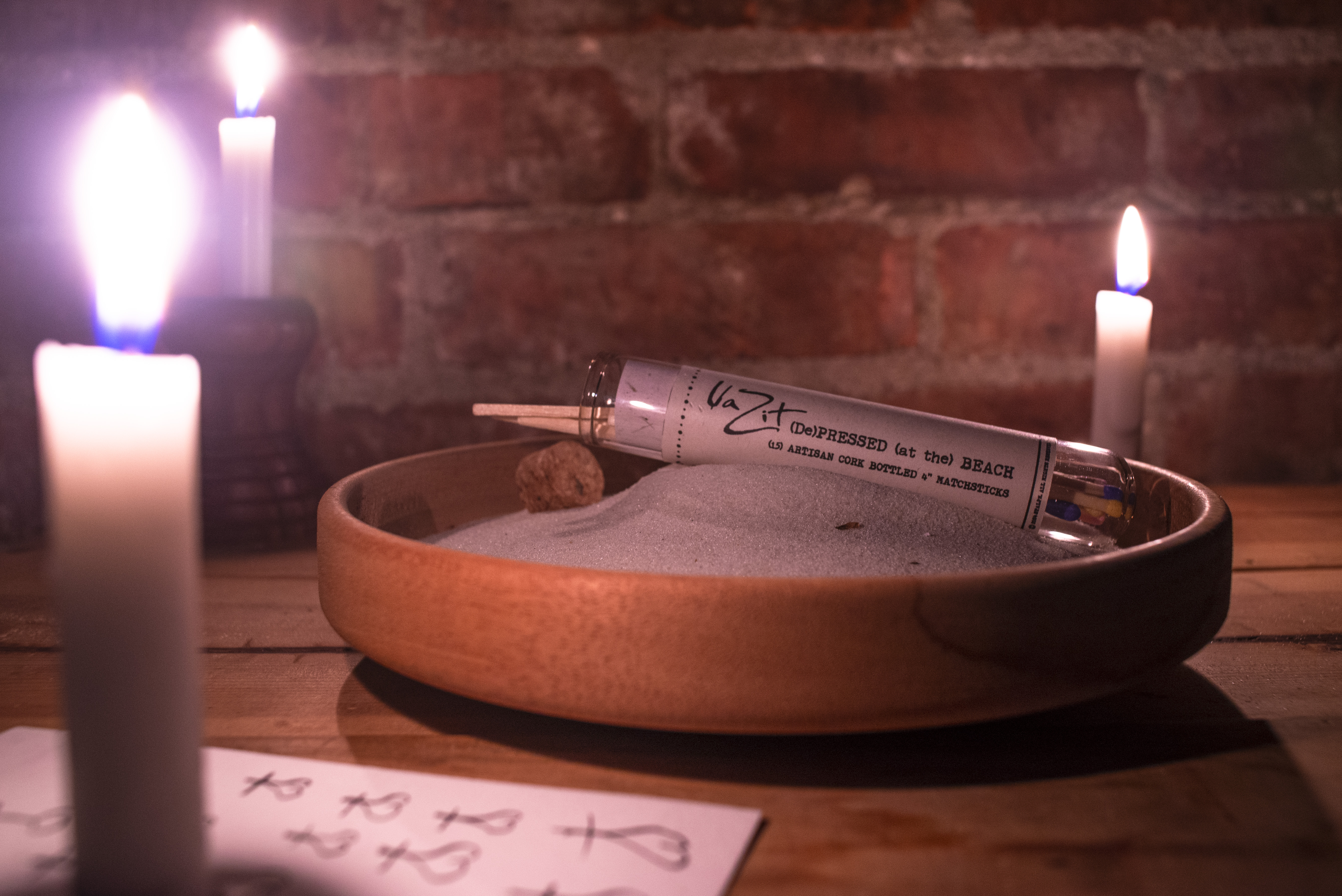 (de)PRESSED (at the) BEACH matchsticks