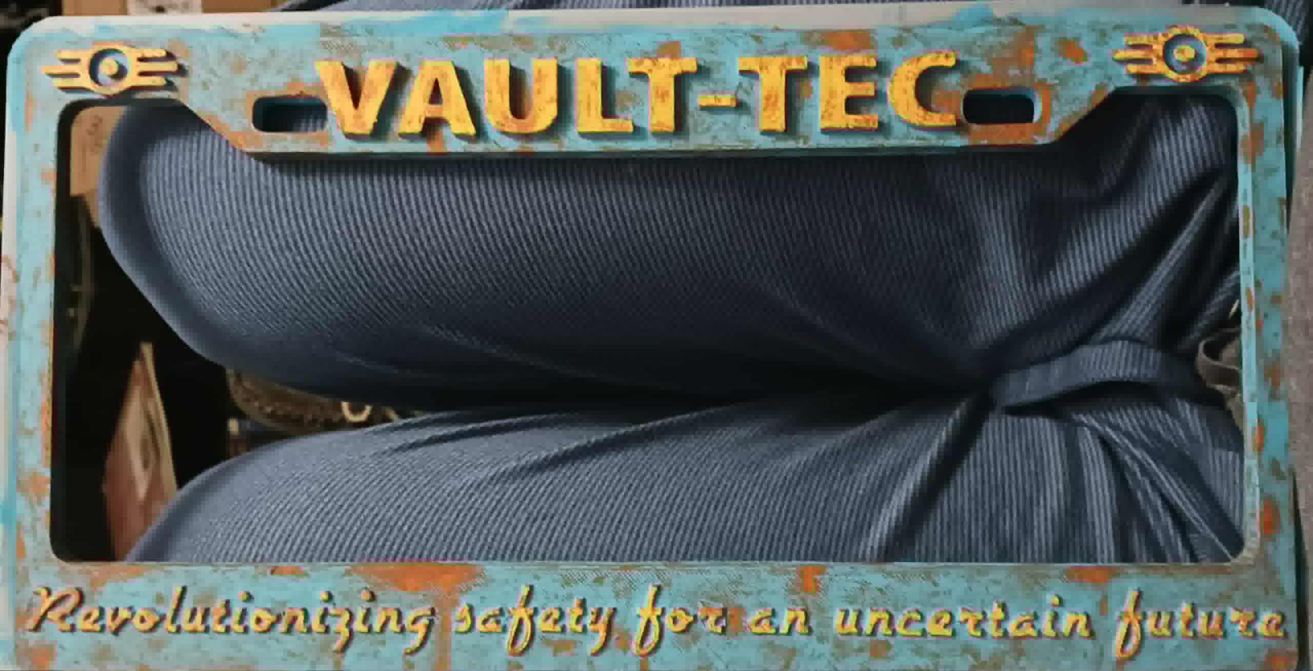 Weathered Fallout Vault Tec License Plate Frame