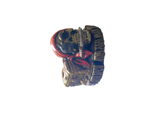 Calavera pirata rojo