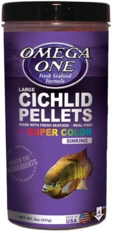 Omega One Cichlid Pellets Super Color large Sinking 4mm 