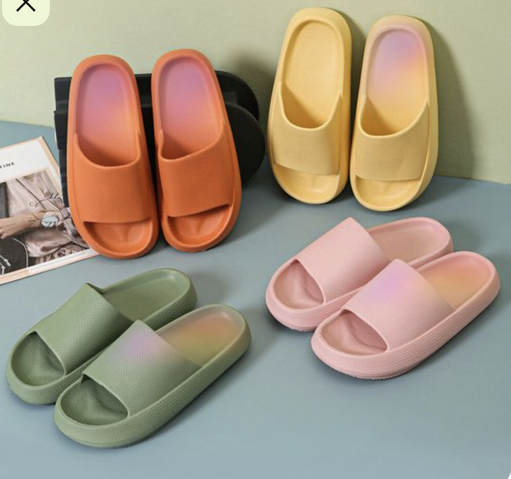 Cloud Slides for Women and Men, Platform Slides Slippers, Non-Slip Quick Drying Soft Lightweight Shower Shoes, Thick Sole Open Toe Slides Sandals for Indoor & Outdoor