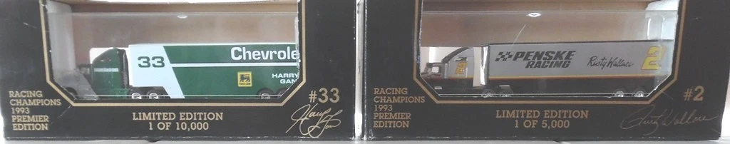 Pair of NASCAR Team Haulers 1/87 Harry Gant + Rusty Wallace New