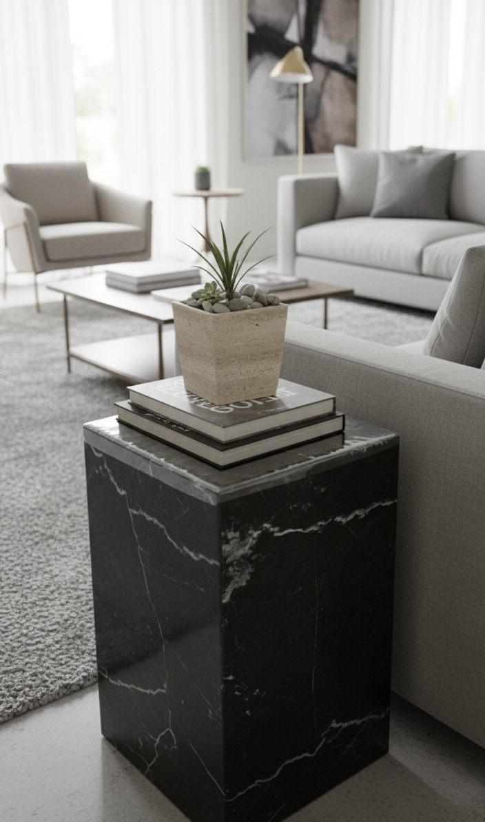 Mesa lateral de mármol