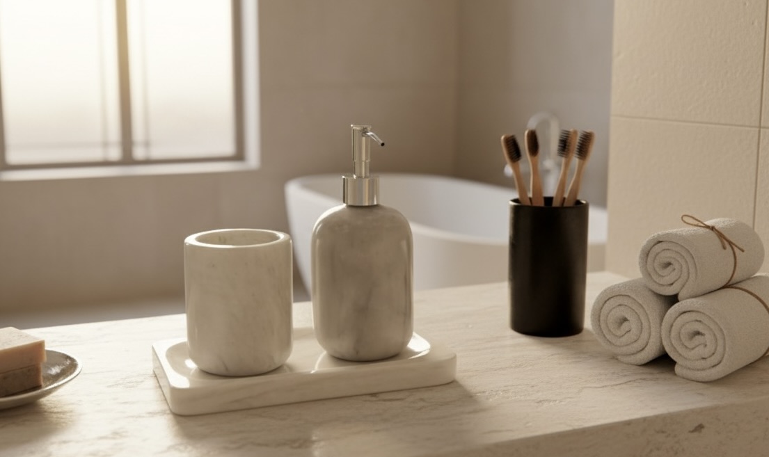 Set Dispensador de Jabon y Vaso