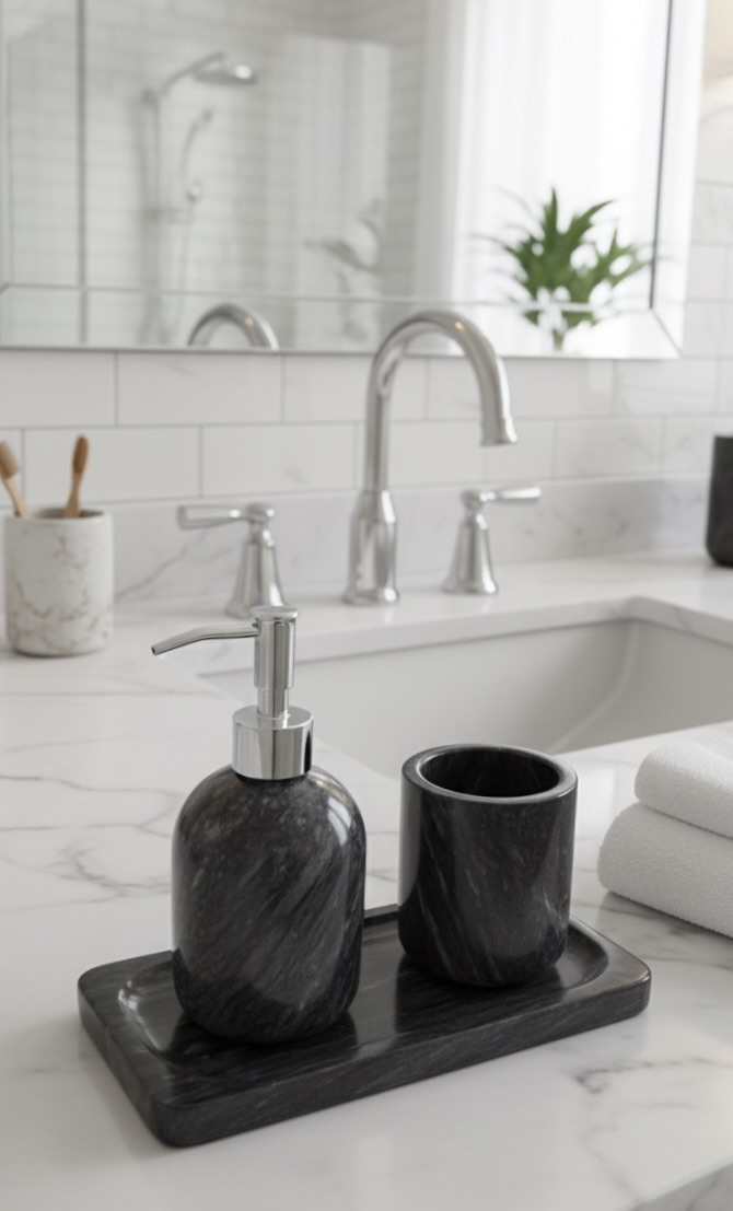 Set Dispensador de Jabon y Vaso