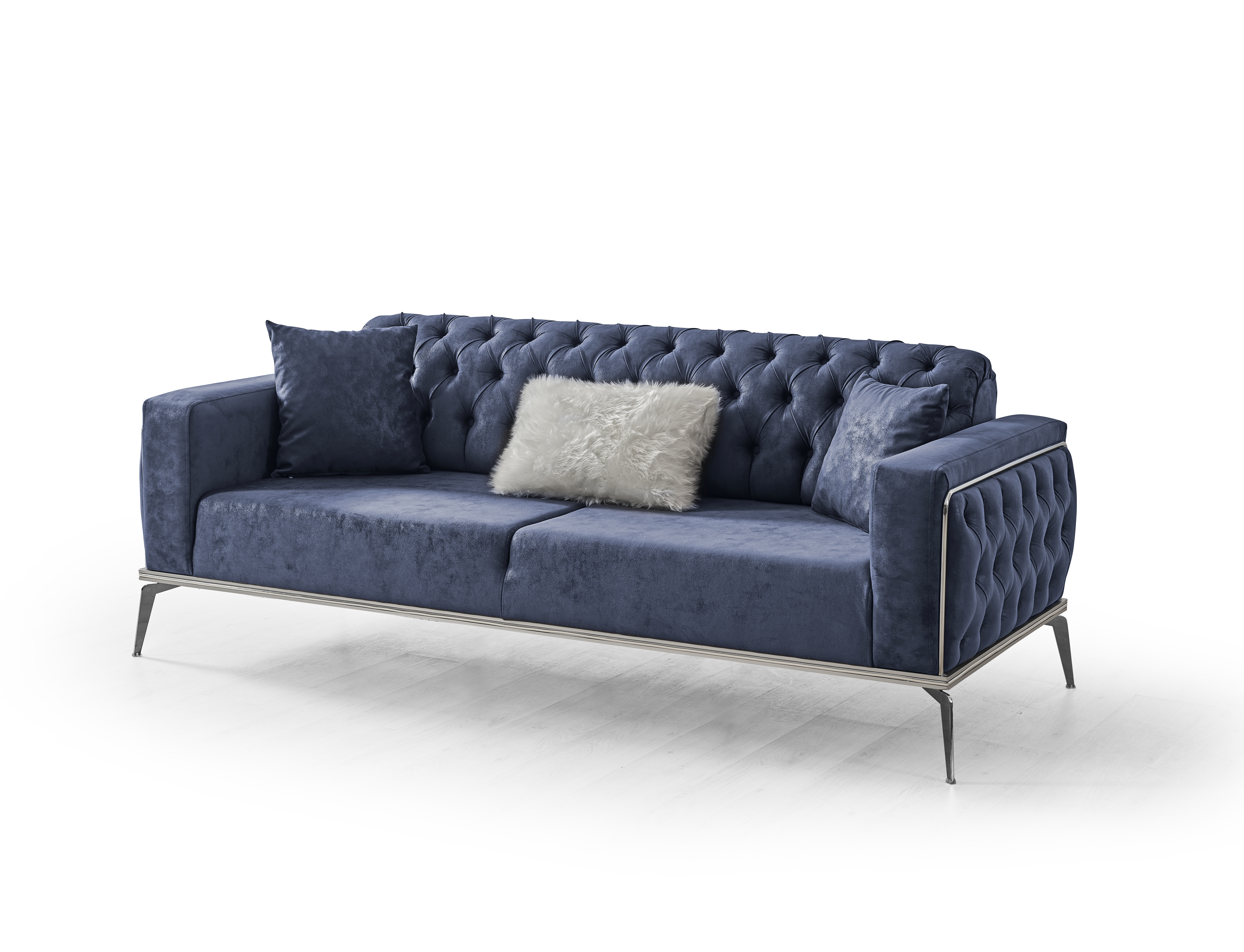 Modern Blue Velvet Sofa