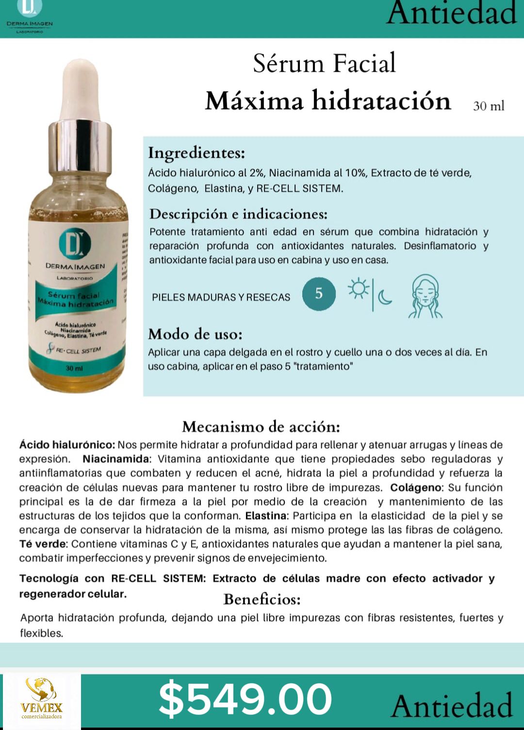 Sérum Facial Máxima Hidratación