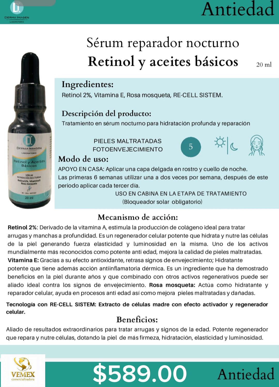Sérum reparador nocturno