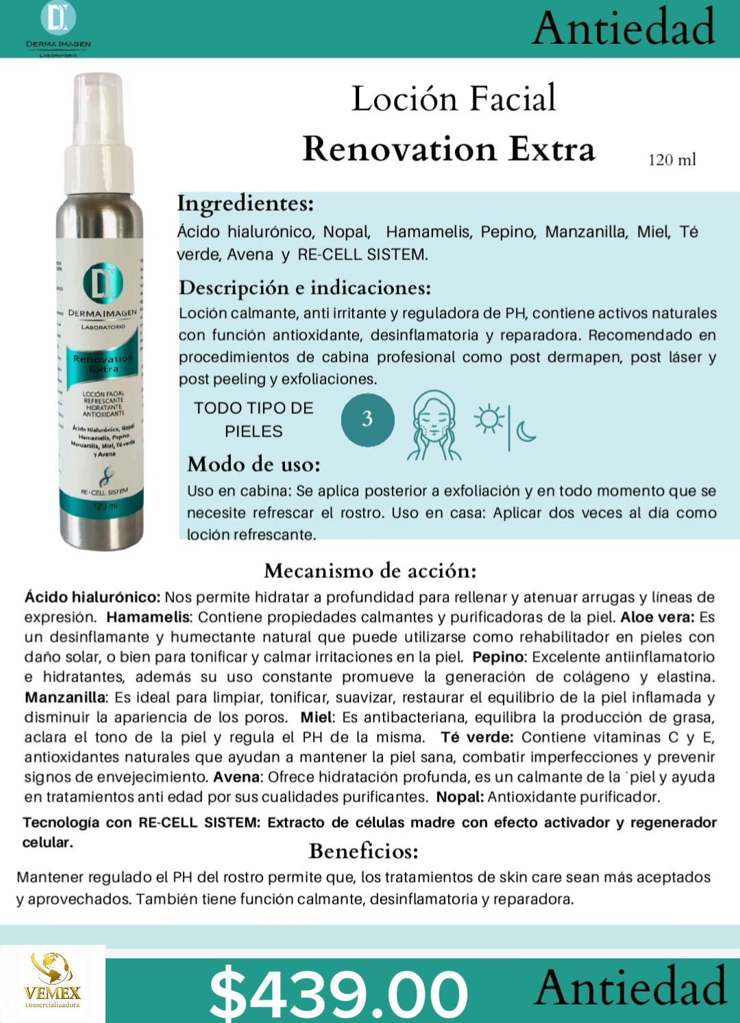 Loción Facial Renovation Extra