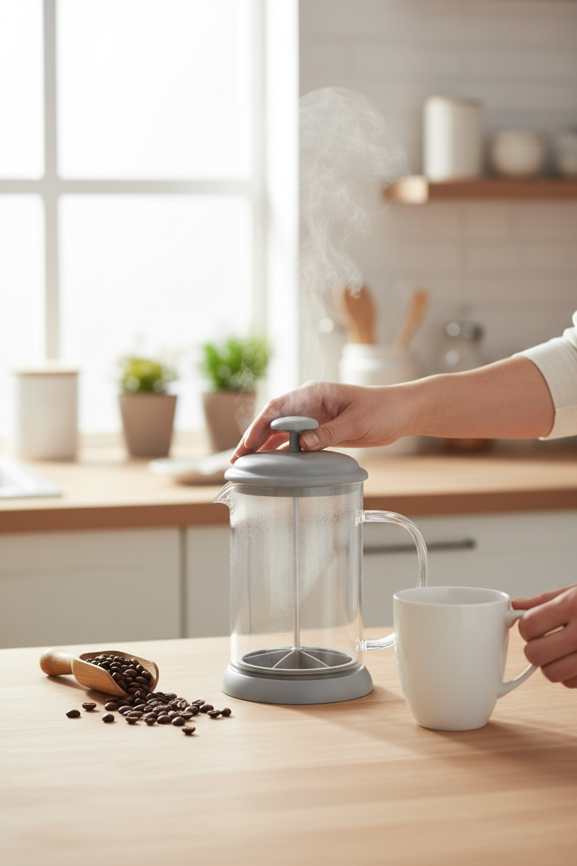  Prensa Francesa Gray 800 mlts con filtro de silicon 