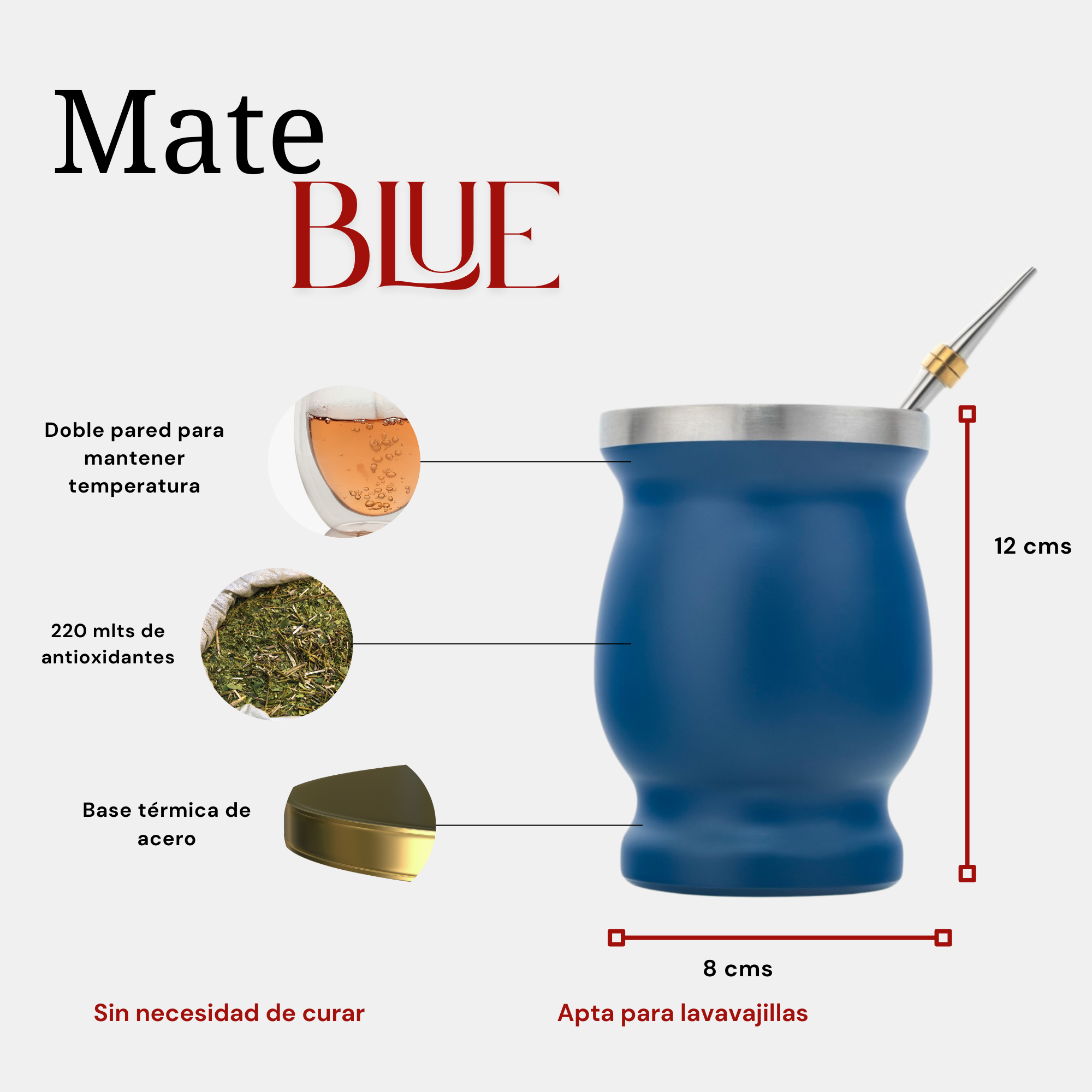 Vaso Mate Blue