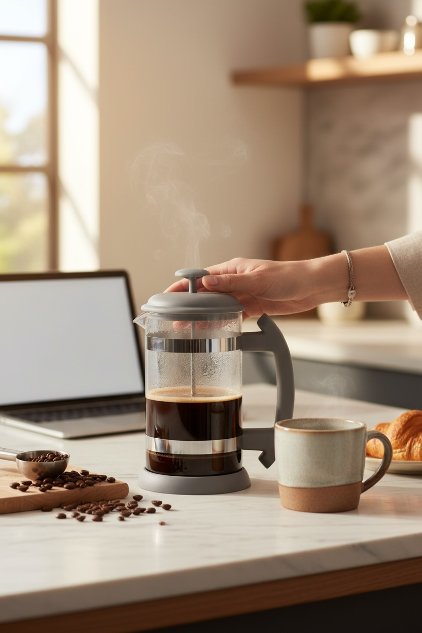 Prensa Francesa Gray 1 litro con filtro de silicon