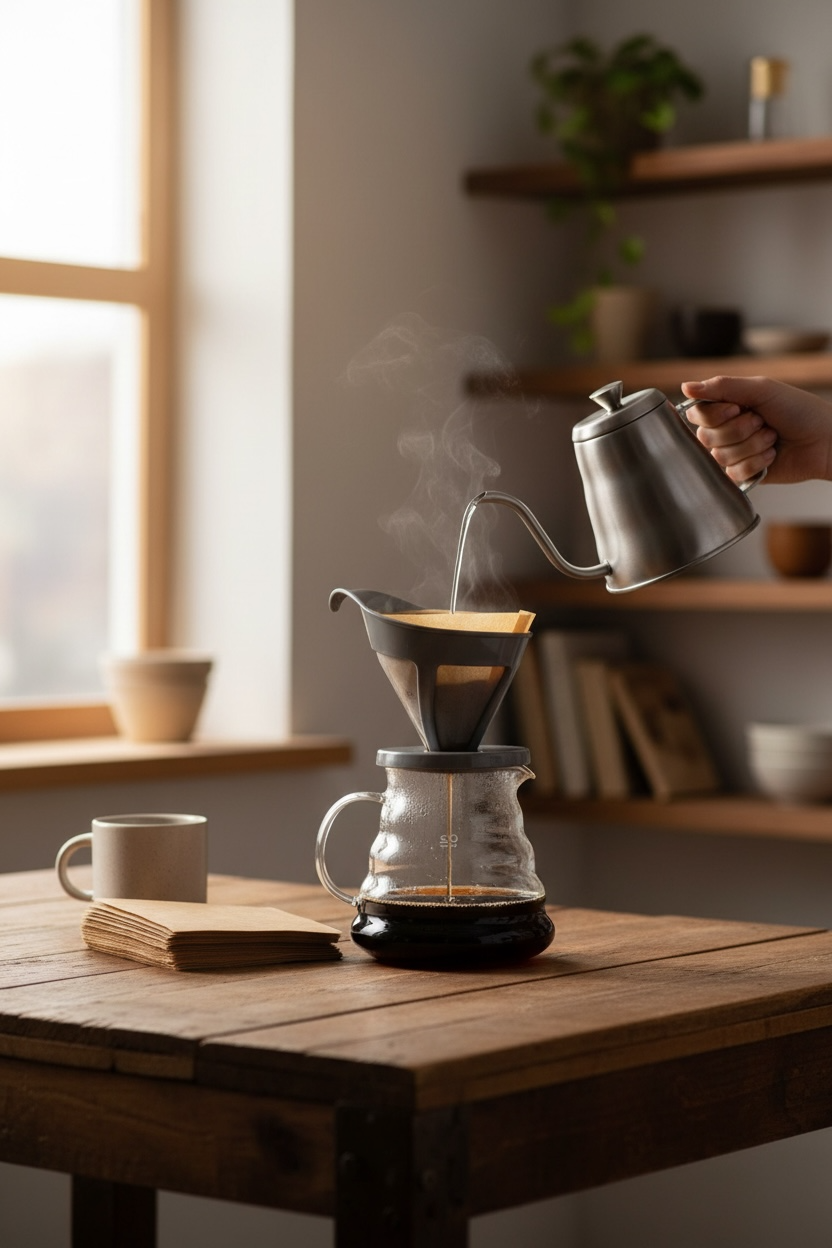 Cafetera V60 con Taza de Vidrio Borosilicato BRANG