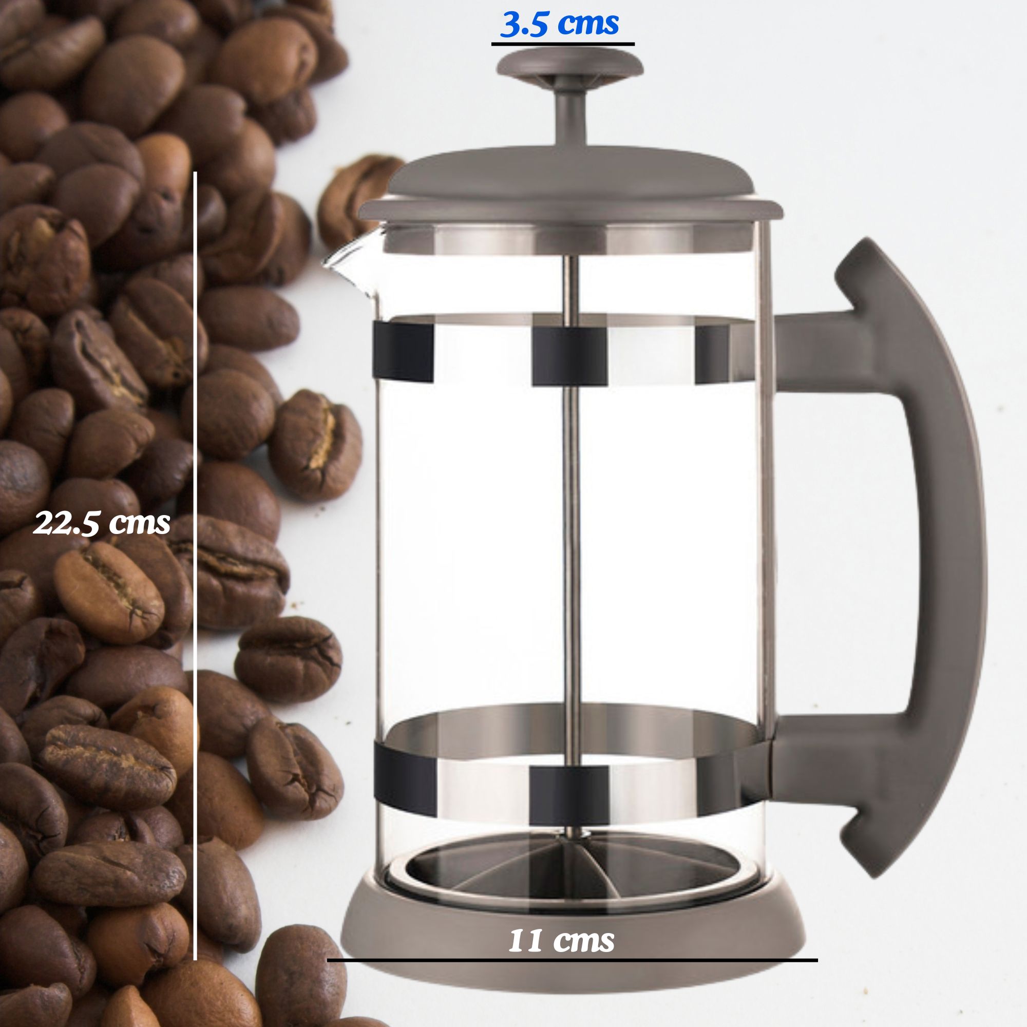 Prensa Francesa Gray 1 litro con filtro de silicon