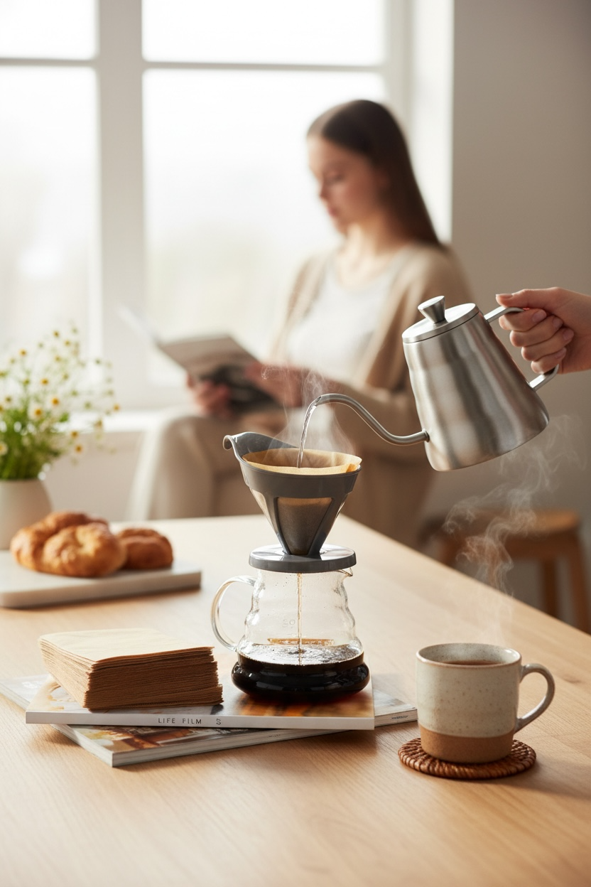 Cafetera V60 con Taza de Vidrio Borosilicato BRANG