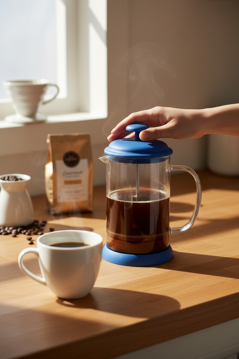  Prensa Francesa BLUE 800 mlts con filtro de silicon 