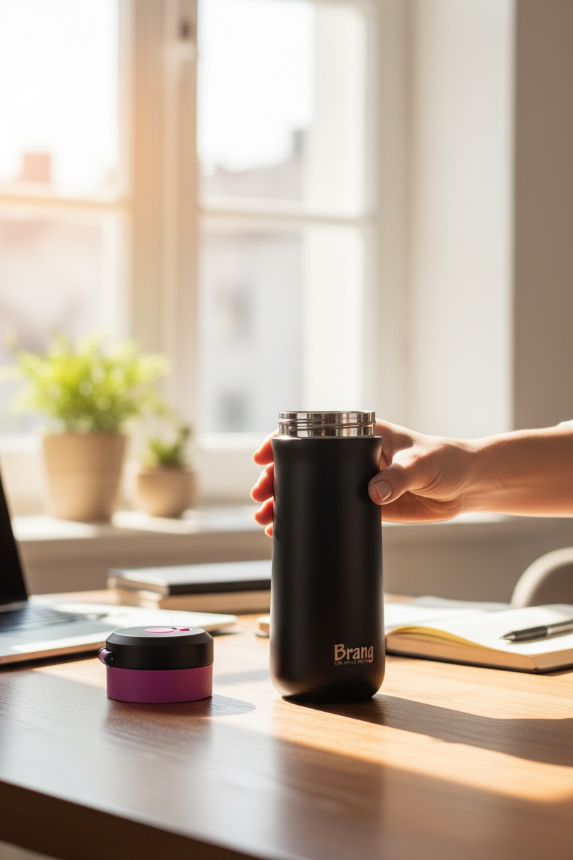 Termo de Doble Pared de Acero Inoxidable y seguro para tapa BRANG