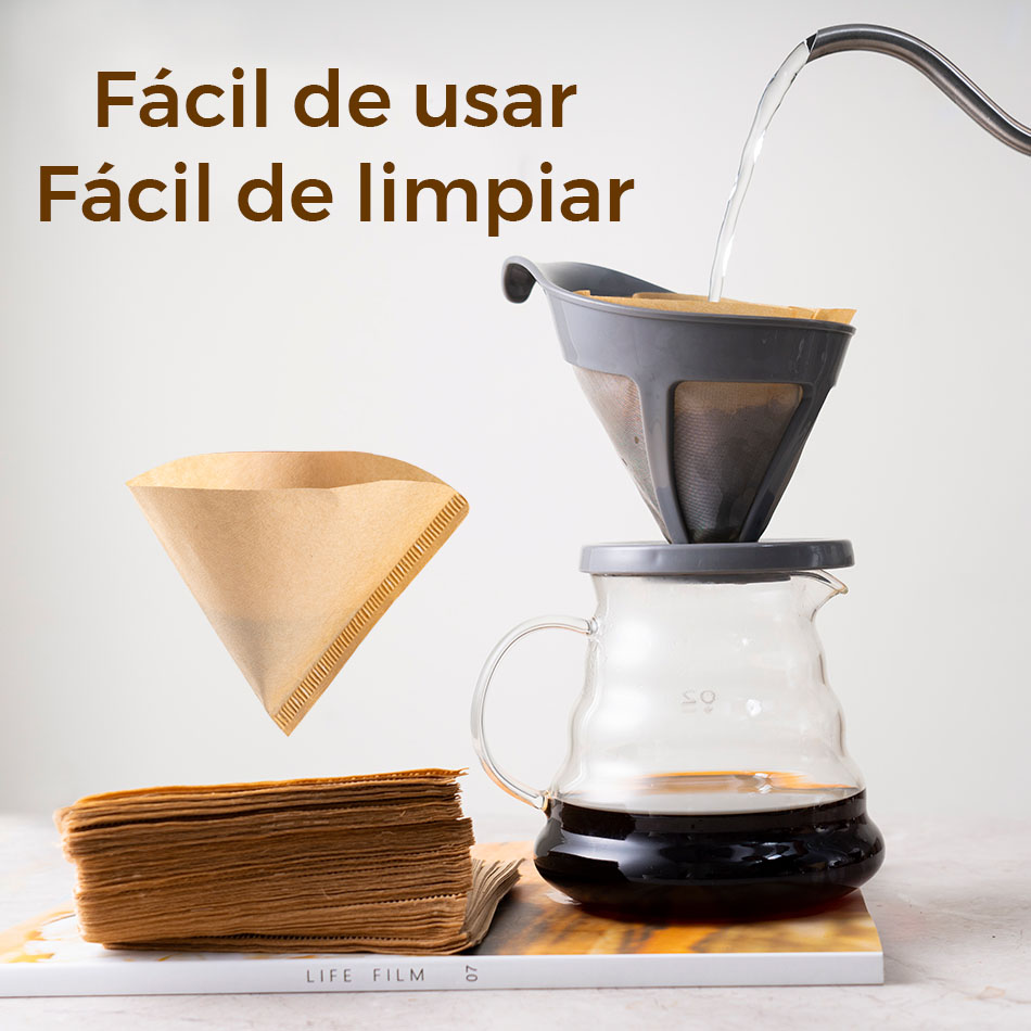 Cafetera V60 con Taza de Vidrio Borosilicato BRANG