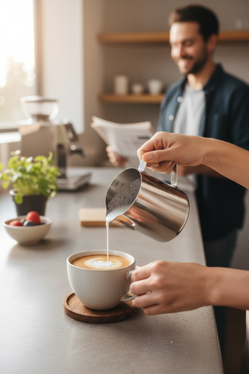 Jarra de 600 ml para Espumar o Calentar Leche, Fabricada en Acero Inoxidable BRANG