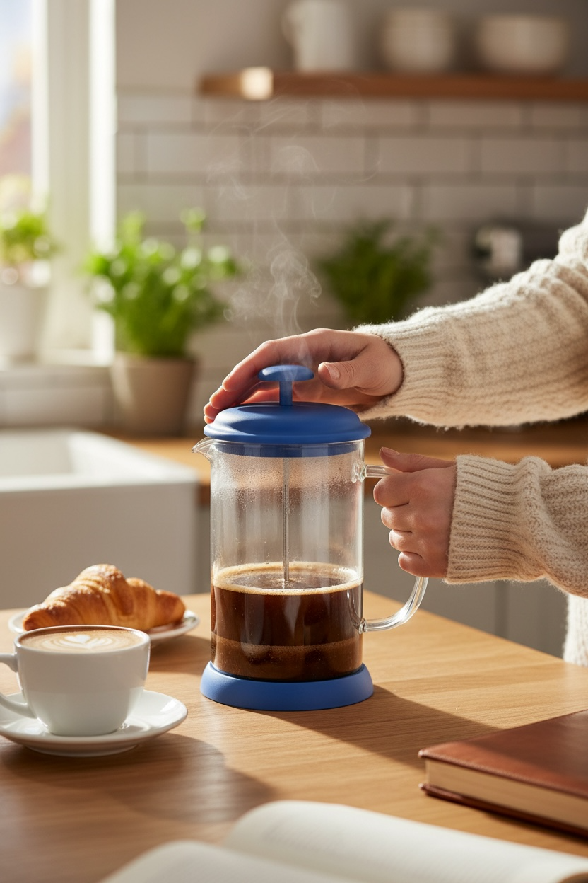  Prensa Francesa BLUE 800 mlts con filtro de silicon 