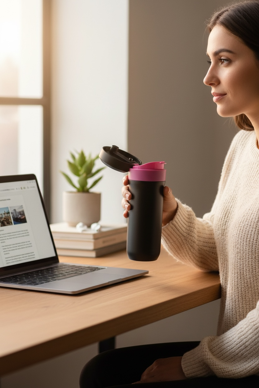 Termo de Doble Pared de Acero Inoxidable y seguro para tapa BRANG