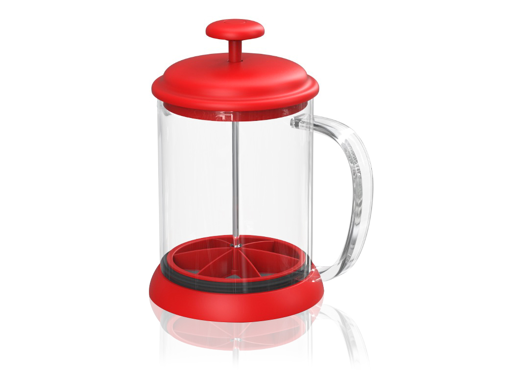  Prensa Francesa RED 600 mlts con filtro de acero inoxidable con aro de silicon