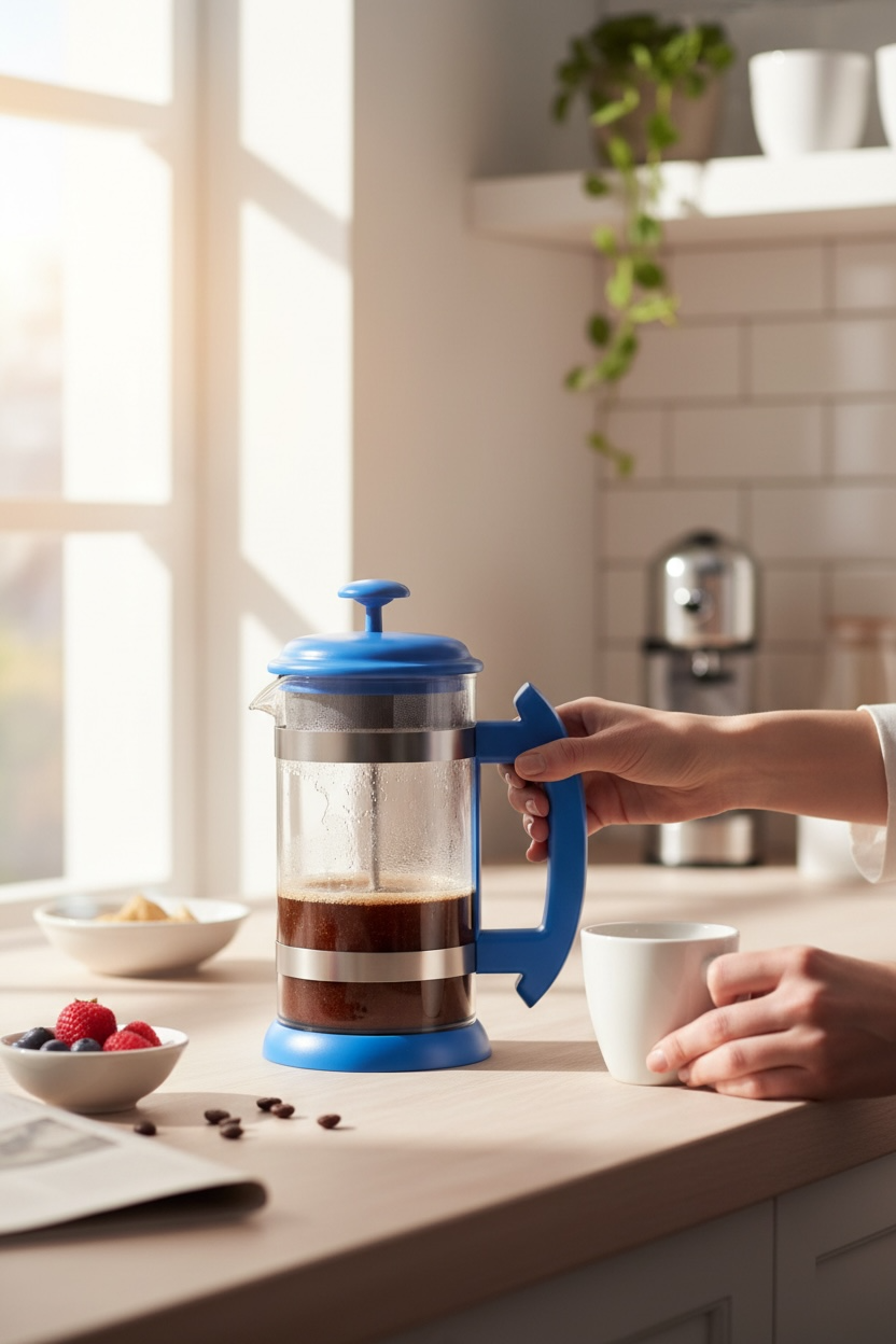 Prensa Francesa BLUE 1 litro con filtro de silicon