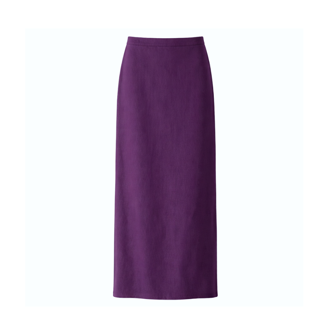 Plum Wool Blend Maxi Skirt