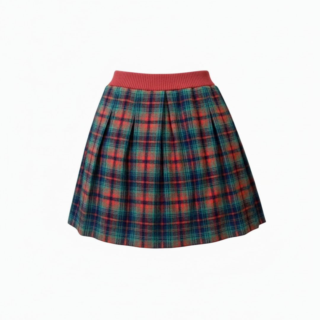 Tartan Plaid Wool Mini Skirt