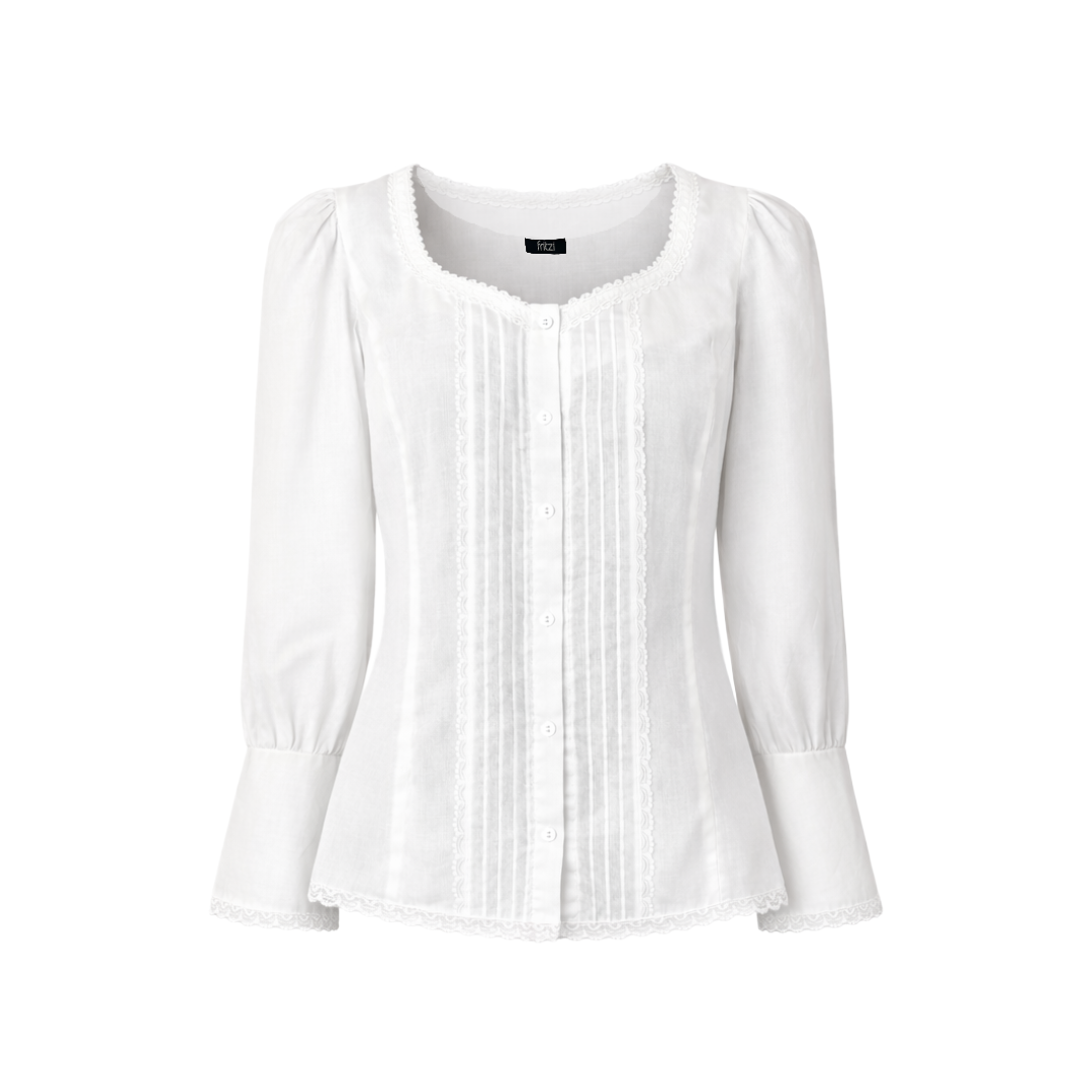 Fritzi Puff Sleeve Sweetheart Blouse