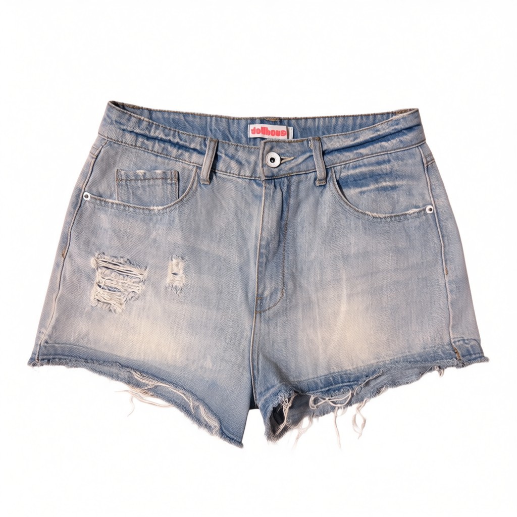 Distressed Y2K Cut Off Jean Shorts