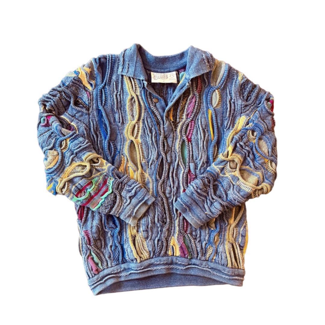 COOGI Blues 3D Knit Collared Sweater