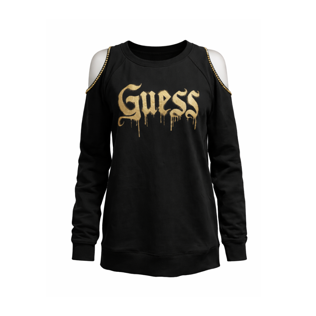 Guess Studded Cold Shoulder Sweater 